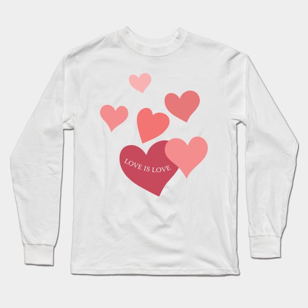 Love is Love Hearts Long Sleeve T-Shirt by SWON Design